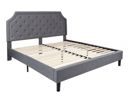 BLNK Brighton Tufted Upholstered Platform Bed - Light Gray, King Size