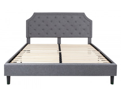 BLNK Brighton Tufted Upholstered Platform Bed - Light Gray, King Size