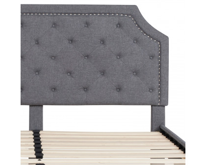 BLNK Brighton Tufted Upholstered Platform Bed - Light Gray, King Size