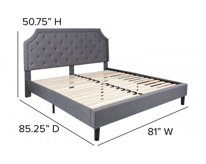 BLNK Brighton Tufted Upholstered Platform Bed - Light Gray, King Size