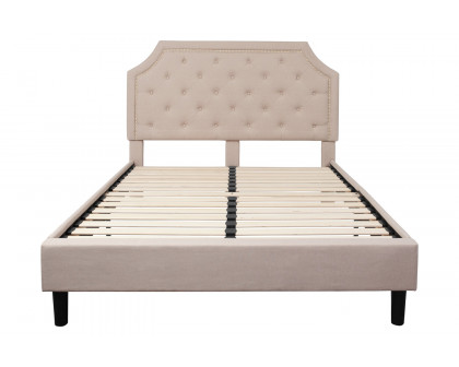 BLNK Brighton Tufted Upholstered Platform Bed - Beige, Queen Size