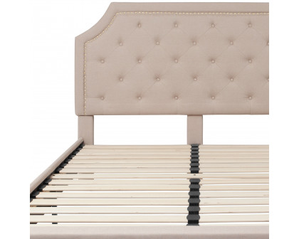 BLNK Brighton Tufted Upholstered Platform Bed - Beige, Queen Size