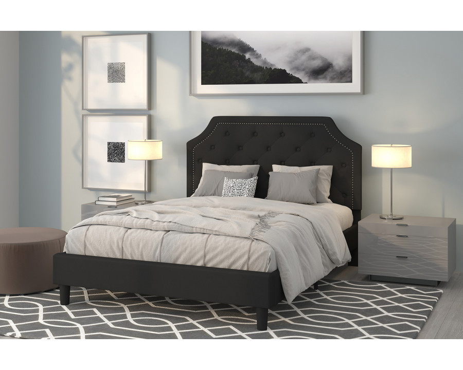 BLNK Brighton Tufted Upholstered Platform Bed - Black, Queen Size