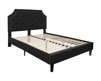 BLNK Brighton Tufted Upholstered Platform Bed - Black, Queen Size