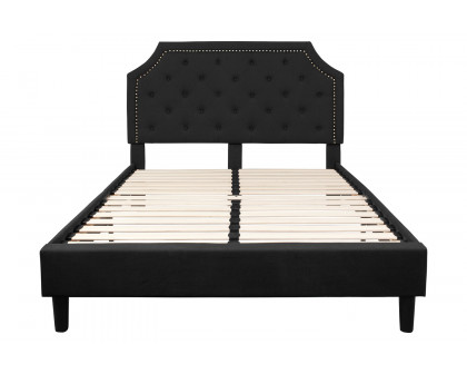 BLNK Brighton Tufted Upholstered Platform Bed - Black, Queen Size