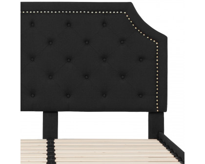 BLNK Brighton Tufted Upholstered Platform Bed - Black, Queen Size