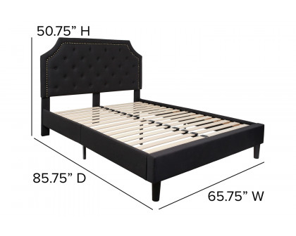 BLNK Brighton Tufted Upholstered Platform Bed - Black, Queen Size