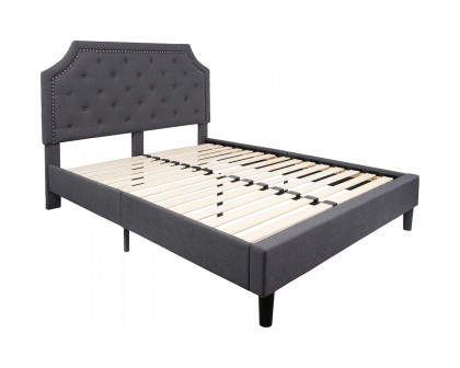 BLNK Brighton Tufted Upholstered Platform Bed - Dark Gray, Queen Size