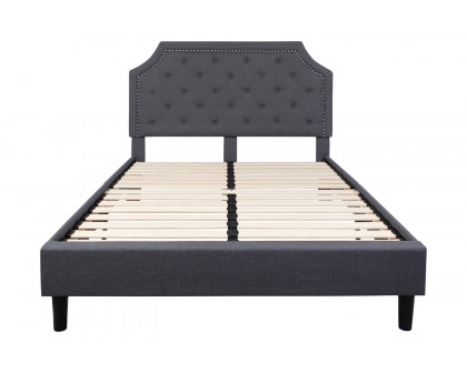 BLNK Brighton Tufted Upholstered Platform Bed - Dark Gray, Queen Size