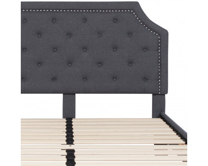 BLNK Brighton Tufted Upholstered Platform Bed - Dark Gray, Queen Size