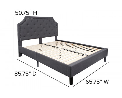 BLNK Brighton Tufted Upholstered Platform Bed - Dark Gray, Queen Size