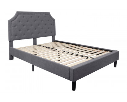 BLNK Brighton Tufted Upholstered Platform Bed - Light Gray, Queen Size