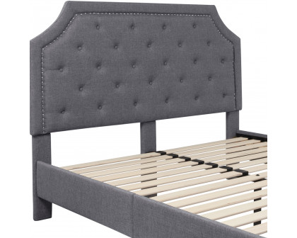 BLNK Brighton Tufted Upholstered Platform Bed - Light Gray, Queen Size