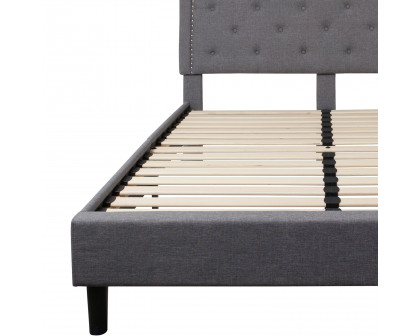 BLNK Brighton Tufted Upholstered Platform Bed - Light Gray, Queen Size