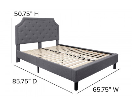 BLNK Brighton Tufted Upholstered Platform Bed - Light Gray, Queen Size