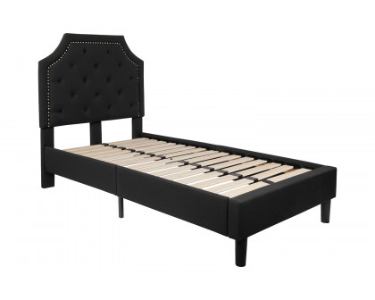 BLNK Brighton Tufted Upholstered Platform Bed - Black, Twin Size