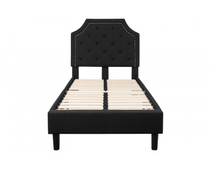 BLNK Brighton Tufted Upholstered Platform Bed - Black, Twin Size