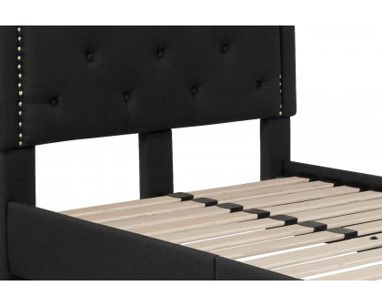 BLNK Brighton Tufted Upholstered Platform Bed - Black, Twin Size