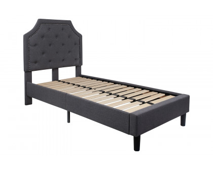 BLNK Brighton Tufted Upholstered Platform Bed - Dark Gray, Twin Size