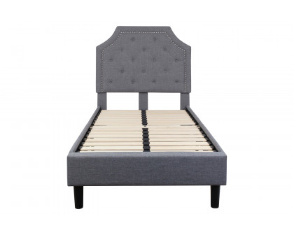 BLNK Brighton Tufted Upholstered Platform Bed - Light Gray, Twin Size