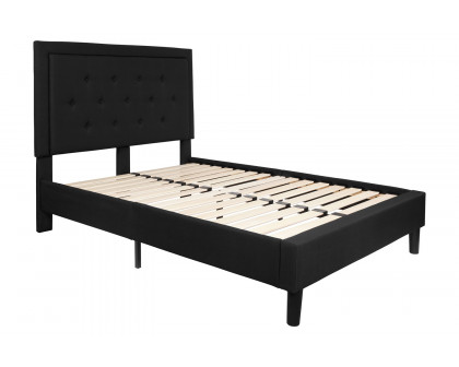 BLNK Roxbury Tufted Upholstered Platform Bed - Black, Full Size