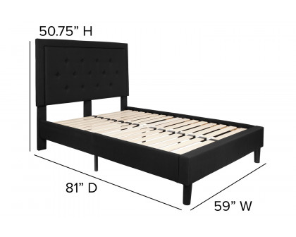 BLNK Roxbury Tufted Upholstered Platform Bed - Black, Full Size