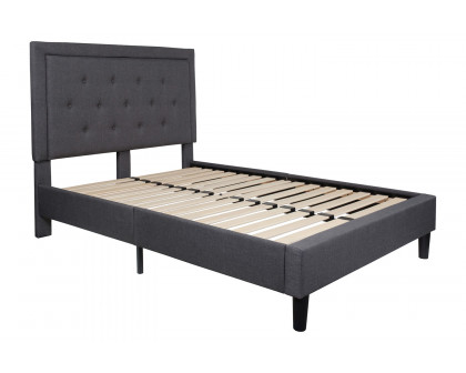 BLNK Roxbury Tufted Upholstered Platform Bed - Dark Gray, Full Size