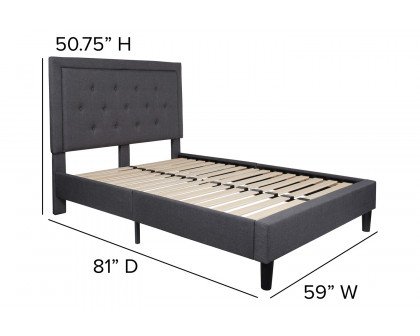 BLNK Roxbury Tufted Upholstered Platform Bed - Dark Gray, Full Size