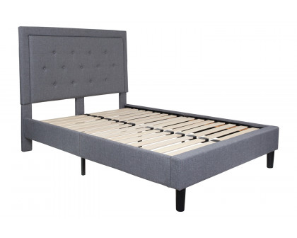 BLNK Roxbury Tufted Upholstered Platform Bed - Light Gray, Full Size