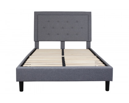 BLNK Roxbury Tufted Upholstered Platform Bed - Light Gray, Full Size