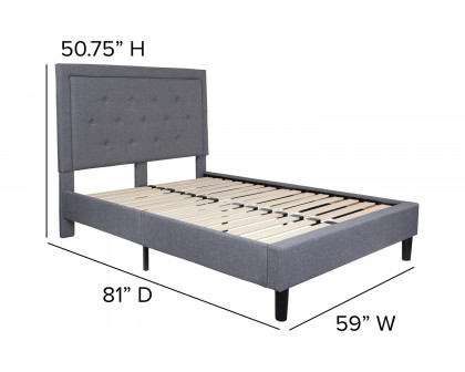 BLNK Roxbury Tufted Upholstered Platform Bed - Light Gray, Full Size