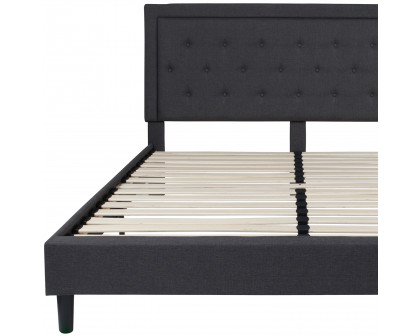 BLNK Roxbury Tufted Upholstered Platform Bed - Dark Gray, King Size