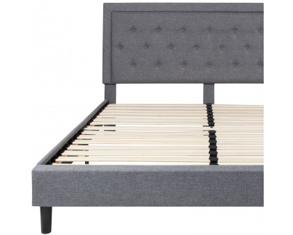 BLNK Roxbury Tufted Upholstered Platform Bed - Light Gray, King Size