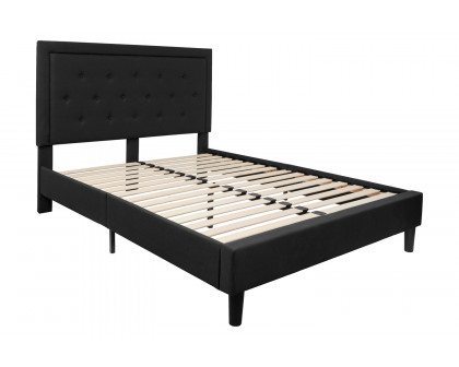 BLNK Roxbury Tufted Upholstered Platform Bed - Black, Queen Size