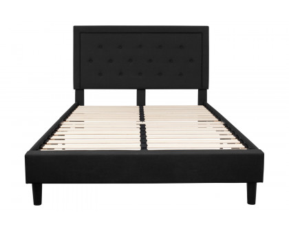 BLNK Roxbury Tufted Upholstered Platform Bed - Black, Queen Size