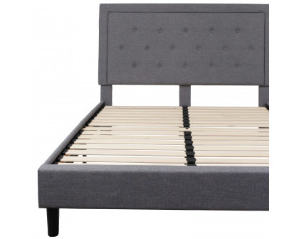 BLNK Roxbury Tufted Upholstered Platform Bed - Light Gray, Queen Size