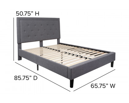 BLNK Roxbury Tufted Upholstered Platform Bed - Light Gray, Queen Size