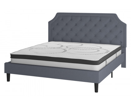 BLNK - Brighton Tufted Upholstered Platform Bed with 10" CertiPUR-US Certified Pocket Spring Mattress