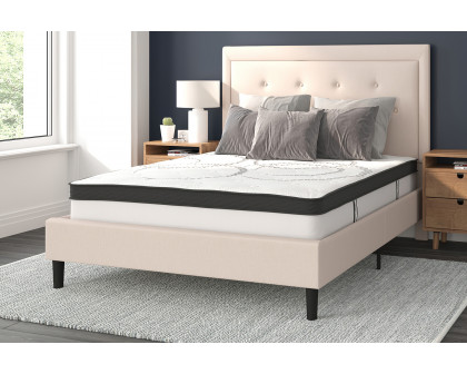 BLNK Roxbury Tufted Upholstered Platform Bed with 10" CertiPUR-US Certified Pocket Spring Mattress