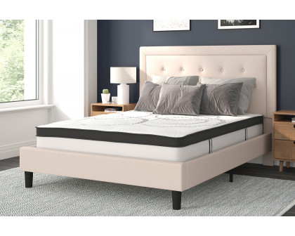 BLNK Roxbury Tufted Upholstered Platform Bed with 10" CertiPUR-US Certified Pocket Spring Mattress