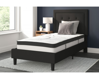 BLNK Roxbury Tufted Upholstered Platform Bed with 10" CertiPUR-US Certified Pocket Spring Mattress