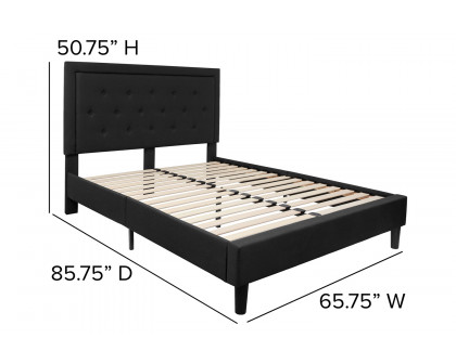 BLNK™ Roxbury Tufted Upholstered Platform Bed with 10" CertiPUR-US Certified Pocket Spring Mattress - Black, Queen Size