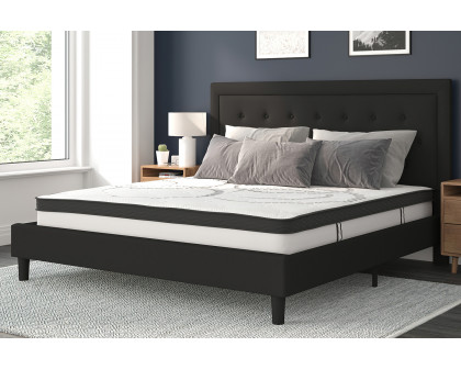 BLNK Roxbury Tufted Upholstered Platform Bed with 10" CertiPUR-US Certified Pocket Spring Mattress