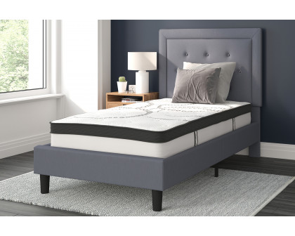 BLNK Roxbury Tufted Upholstered Platform Bed with 10" CertiPUR-US Certified Pocket Spring Mattress