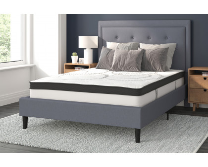 BLNK Roxbury Tufted Upholstered Platform Bed with 10" CertiPUR-US Certified Pocket Spring Mattress