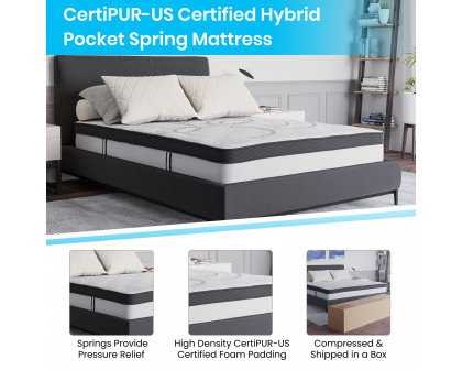 BLNK™ Roxbury Tufted Upholstered Platform Bed with 10" CertiPUR-US Certified Pocket Spring Mattress - Light Gray, Full Size