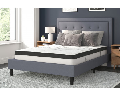 BLNK Roxbury Tufted Upholstered Platform Bed with 10" CertiPUR-US Certified Pocket Spring Mattress