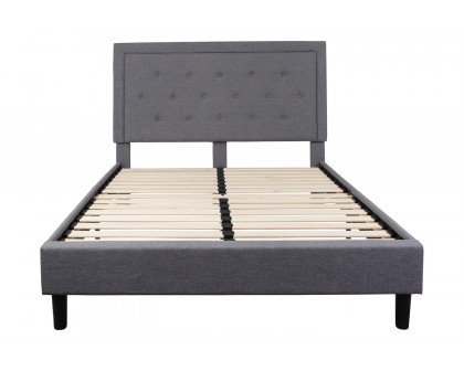 BLNK™ Roxbury Tufted Upholstered Platform Bed with 10" CertiPUR-US Certified Pocket Spring Mattress - Light Gray, Queen Size