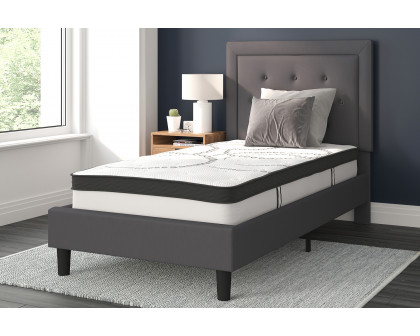 BLNK Roxbury Tufted Upholstered Platform Bed with 10" CertiPUR-US Certified Pocket Spring Mattress