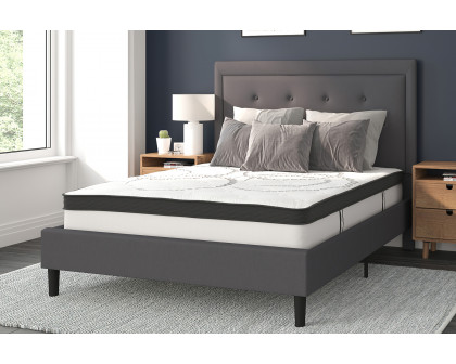 BLNK Roxbury Tufted Upholstered Platform Bed with 10" CertiPUR-US Certified Pocket Spring Mattress